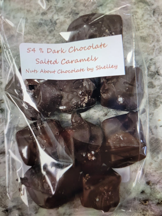 Belgian Chocolate - small 54% dark chocolate salted caramels